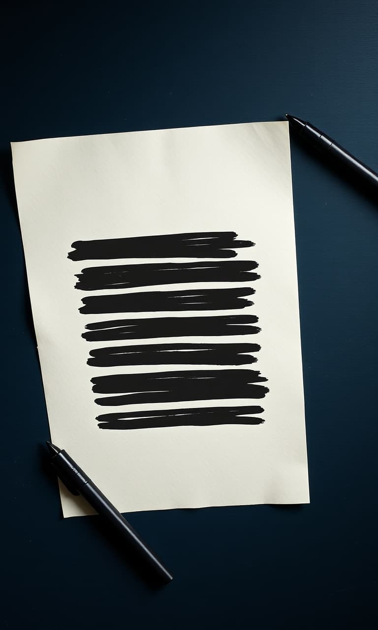 Carta censurada — Casi todo tachado. Lo que queda es el mensaje.